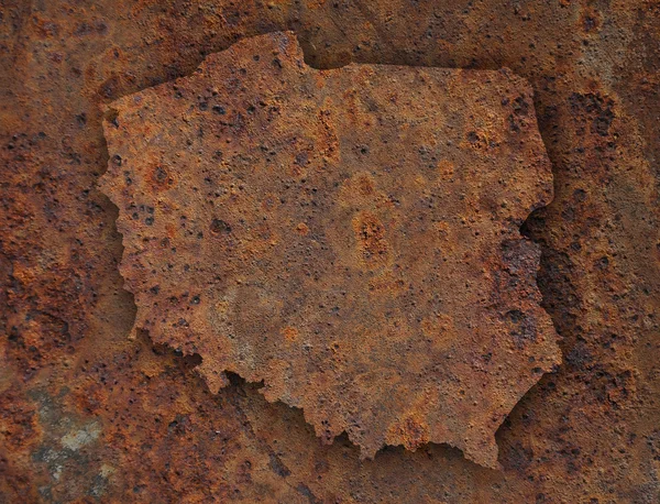 Mapa de Polonia en metal oxidado —  Fotos de Stock