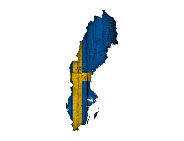 Mapa flaga Szwecji — Zdjęcie stockowe