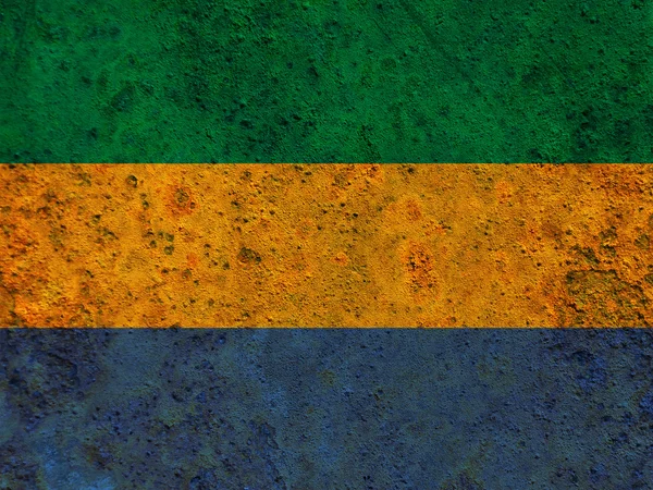 Flaga Gabonu na zardzewiały metal — Zdjęcie stockowe