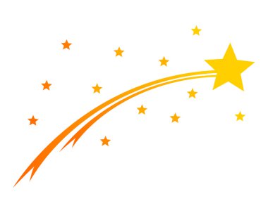 Kuyruklu yıldız ve yıldızlar beyazda