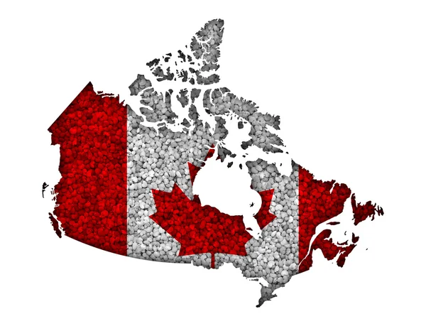 Mapa e bandeira do Canadá em sementes de papoila — Fotografia de Stock