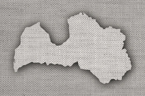 古いリネンのラトビアの地図 — ストック写真