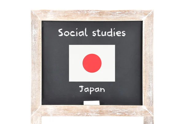 Social studies with flag on board — Stock Photo, Image