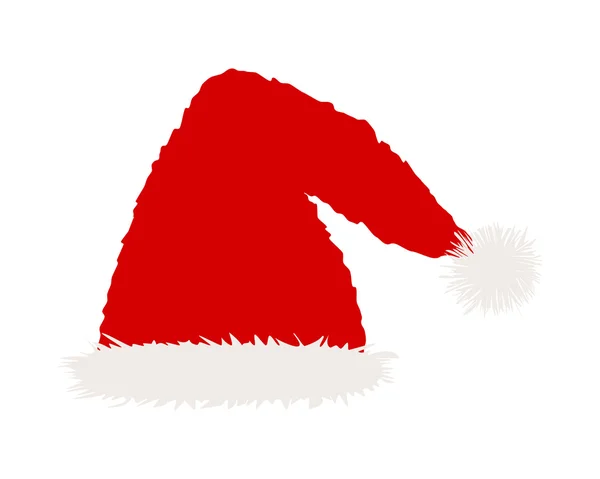 Шляпа Санта-Клауса изолирована на белом — стоковый вектор