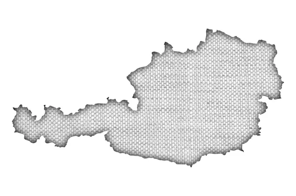 Mapa de Austria en lino viejo —  Fotos de Stock