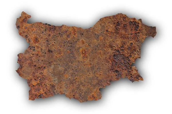 Mapa de Bulgaria en metal oxidado — Foto de Stock