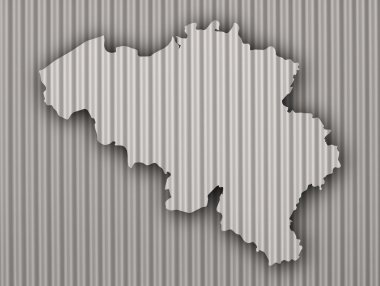 Belçika Haritası üzerinde oluklu demir