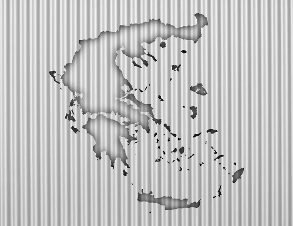 Carte de la Grèce sur tôle ondulée — Photo