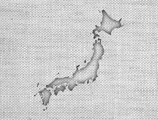 Karte von Japan auf altem Leinen — Stockfoto