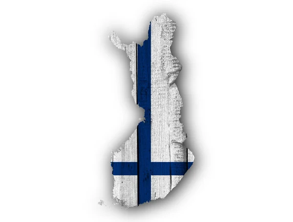 Mapa y Bandera de Finlandia — Foto de Stock