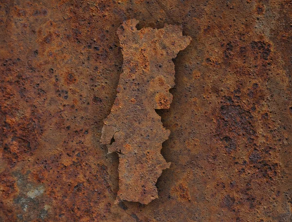 Mapa de Portugal en metal oxidado —  Fotos de Stock