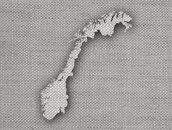 Mapa de Noruega en lino —  Fotos de Stock