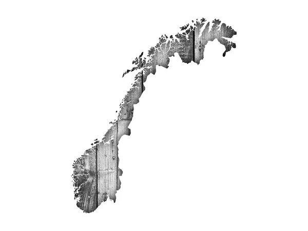 Karte von Norwegen auf Holz — Stockfoto