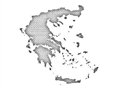 Yunanistan haritası üzerinde eski keten