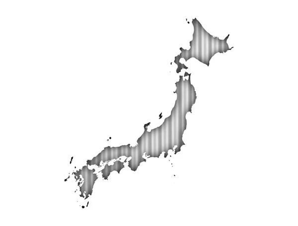 Carte du Japon sur tôle ondulée — Photo