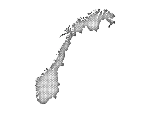 Kaart van Noorwegen op linnen — Stockfoto