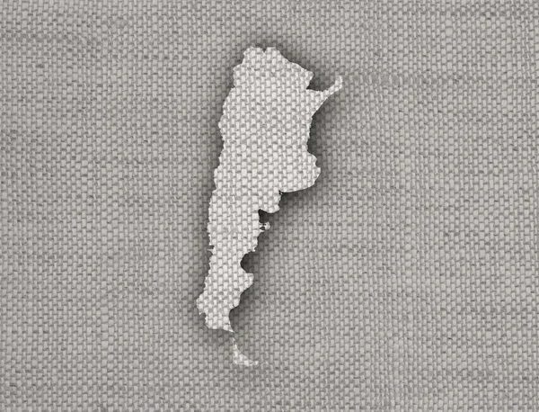 Arjantin haritası üzerinde eski keten — Stok fotoğraf