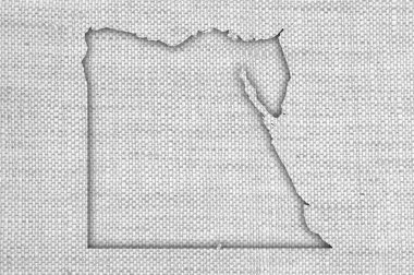 Mısır Haritası üzerinde eski keten