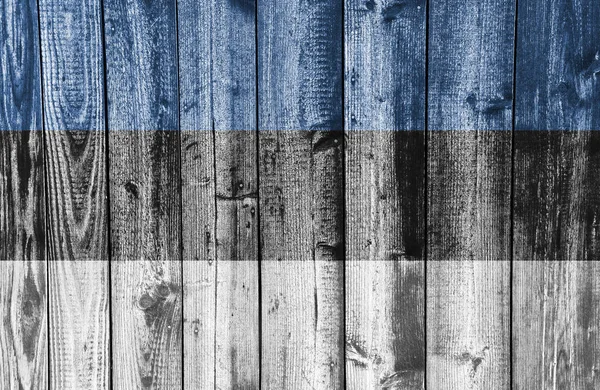 Bandera de Estonia sobre madera envejecida — Foto de Stock