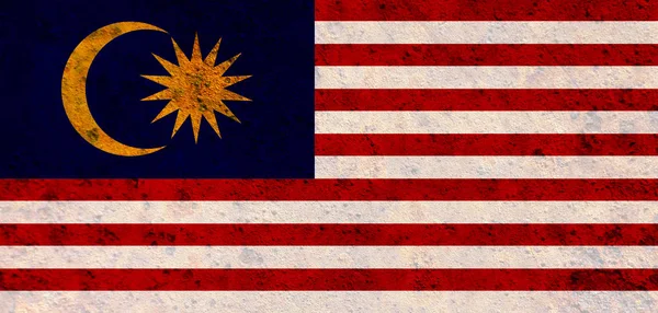 Malajsijská vlajka na rezavý kov — Stock fotografie