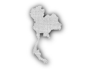 Tayland Haritası üzerinde eski keten