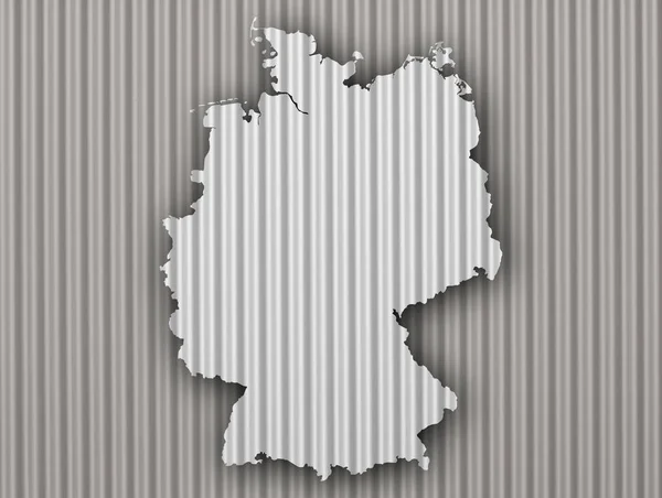 Mapa Německa na vlnitý plech — Stock fotografie