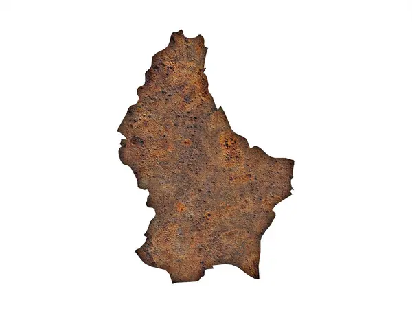 Mapa de Luxemburgo sobre metal oxidado — Foto de Stock