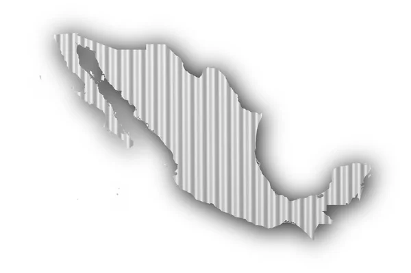 段ボール鉄のメキシコの地図 — ストック写真