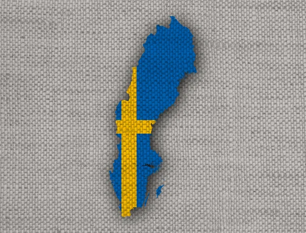 Карта и флаг Швеции — стоковое фото