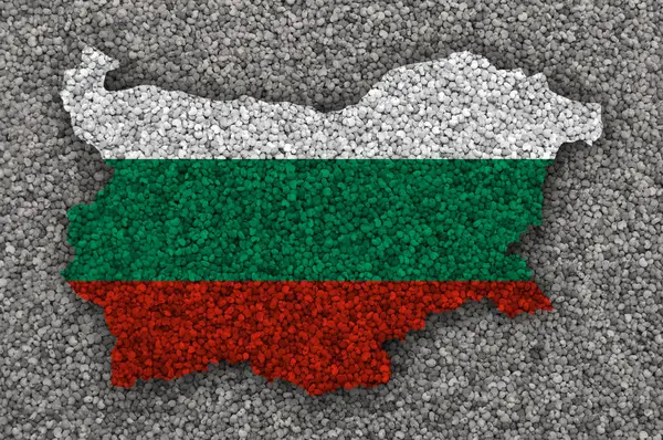 Χάρτης και σημαία της Βουλγαρίας σχετικά με παπαρουνόσπορο — Φωτογραφία Αρχείου