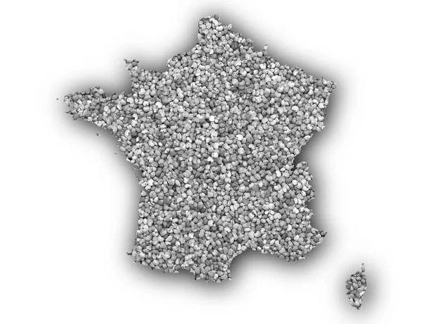 Landkarte von Frankreich auf Mohn — Stockfoto