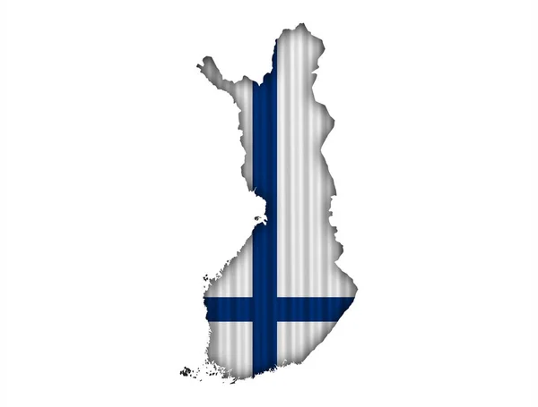 Mapa y Bandera de Finlandia — Foto de Stock