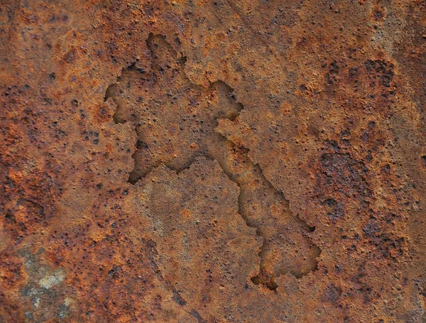 녹슨 금속에 라오스의 지도 — 스톡 사진