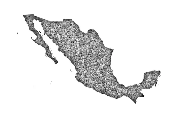 Map of Mexico on poppy seeds — Stock Photo, Image