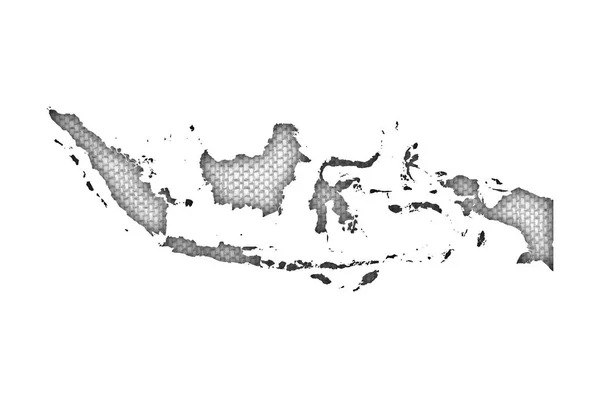 Karte von Indonesien auf altem Leinen — Stockfoto