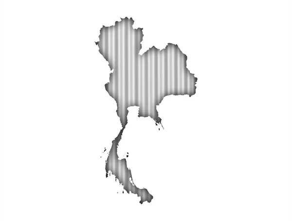 Mapa da Tailândia sobre ferro ondulado — Fotografia de Stock
