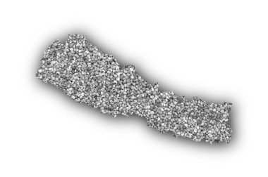 Nepal Haritası üzerinde haşhaş tohumu