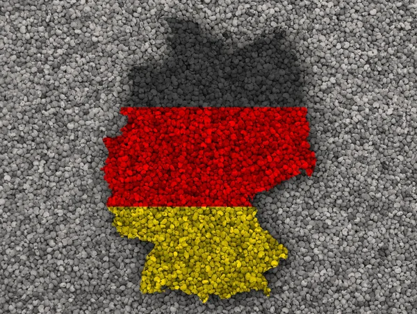 Map and flag of Germany on poppy seeds — Stock Photo, Image