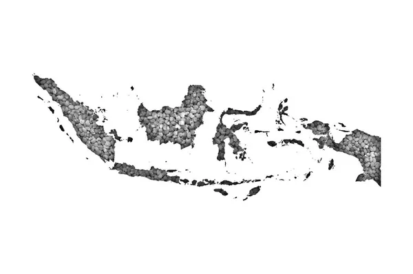 Kaart van Indonesië op maanzaad — Stockfoto