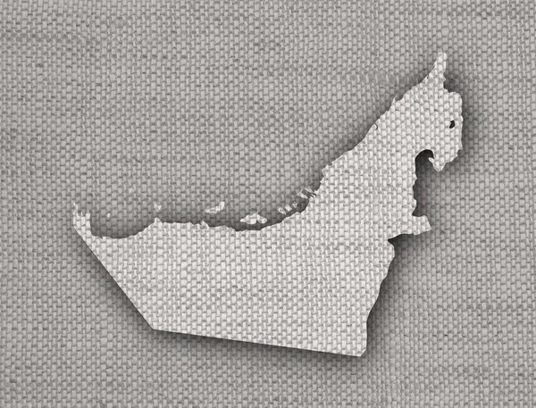 古いリネンのアラブ首長国の地図 — ストック写真