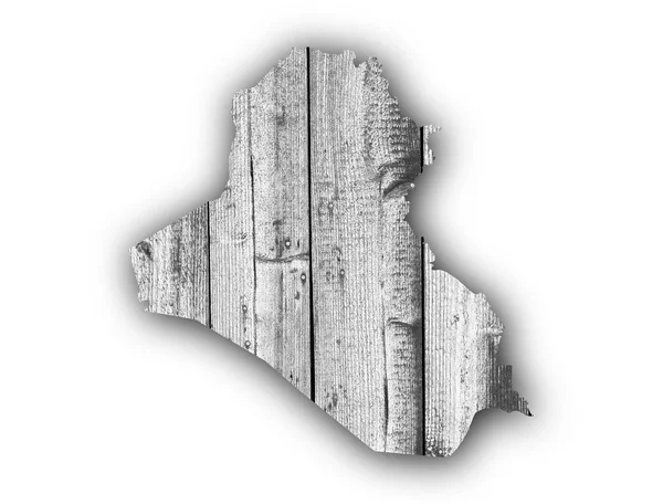 Mapa de Irak en madera envejecida —  Fotos de Stock
