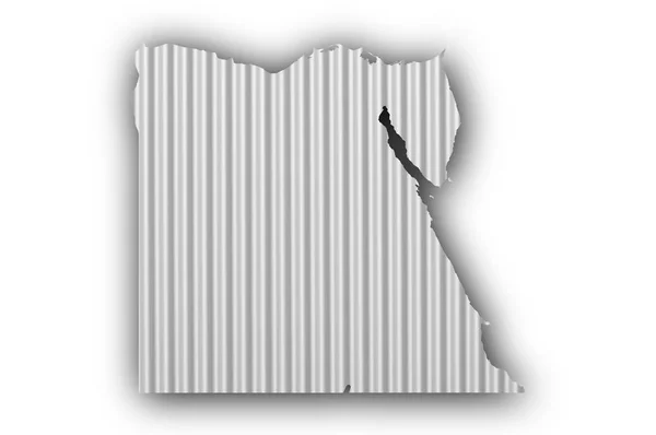 Mapa do Egito em ferro ondulado — Fotografia de Stock