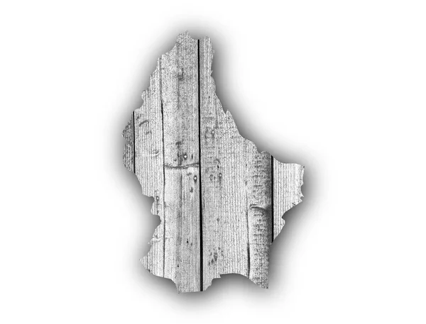 Map of Luxembourg on weathered wood — Stock Photo, Image