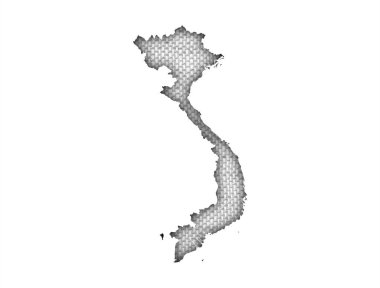 Vietnam Haritası üzerinde eski keten