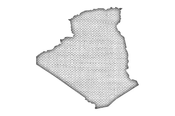 Карта Алжира на старом постельном белье — стоковое фото