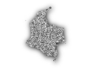 Kolombiya Haritası üzerinde haşhaş tohumu