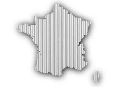 Fransa güzel renklerde dokulu Haritası