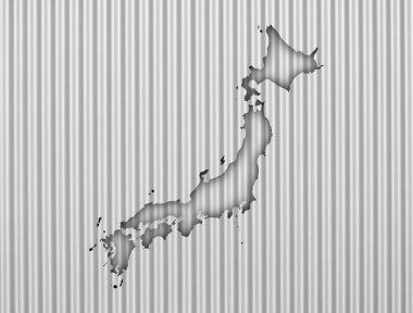 Japonya Haritası üzerinde oluklu demir