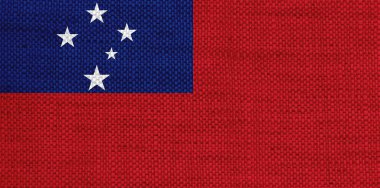 Samoa bayrağı eski keten üzerinde