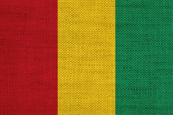 Flag of Guinea on old linen — Stock Photo, Image